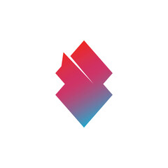 Red and blue gradient vector overlapping rhombus logo. Suitable for company, finance, brand, business, industry, and organization.