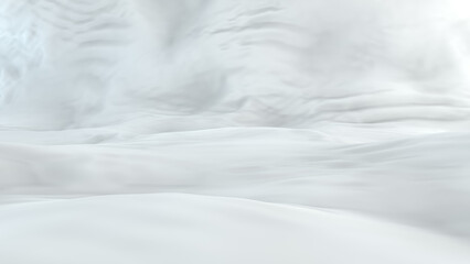 Milk ripple texture. White waves. Cosmetics and food 3d rendering background. Liquid abstract white background