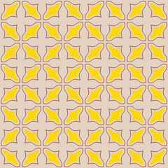 Retro kaleidoscope pattern in the style of the 70s and 60s. Geometric pattern