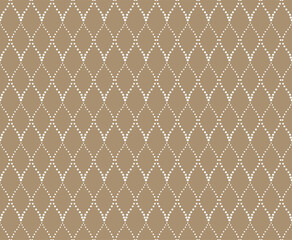 Fototapeta premium The geometric pattern with wavy lines. Seamless vector background. White and beige texture. Simple lattice graphic design