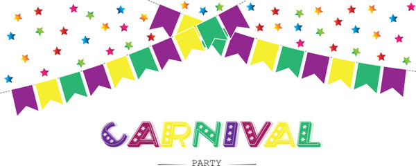Cartel de carnaval multicolor . Icono vector