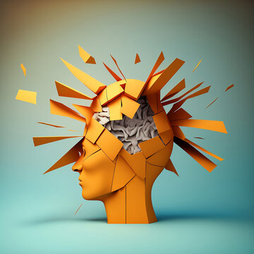 beautiful digital art of a blown-minded statue 