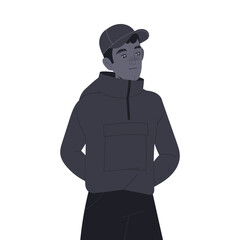 Loneliness with Lonely Man Character Feeling Depression and Sadness Vector Illustration