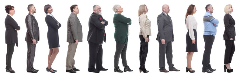 group of successful business people isolated on white