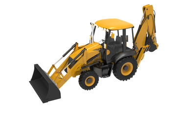 Obraz na płótnie Canvas Yellow JCB tractor, excavator - heavy duty equipment vehicle.