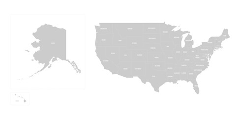 Fototapeta premium United States of America political map of administrative divisions
