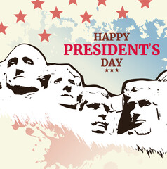 Presidents Day Rushmore landscape background. Presidents Day poster design
