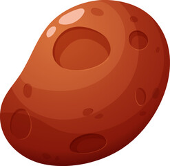 Bright potato cartoon on transparent background. Collection of cartoon vegetables