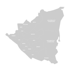 Fototapeta na wymiar Nicaragua political map of administrative divisions