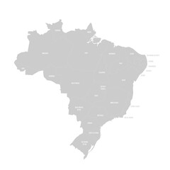 Obraz premium Brazil political map of administrative divisions