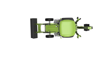 Green JCB tractor, excavator - heavy duty equipment vehicle