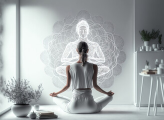 Meditation yoga. sketch art for artist creativity and inspiration. generative AI	
