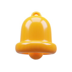 3D Rendering golden notification bell