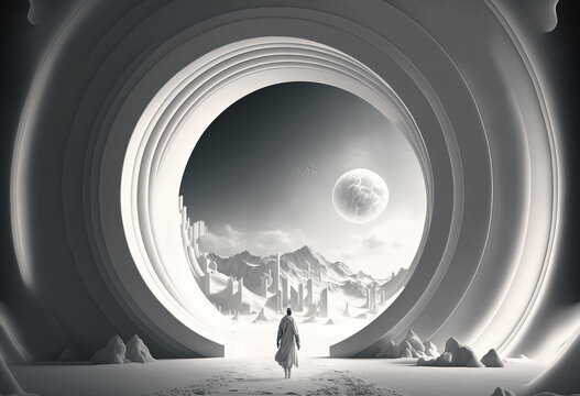 Fantasy fictional world. sketch art for artist creativity and inspiration. generative AI