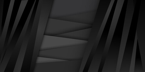 Obraz premium Abstract background in black and gray colors with several overlapping surfaces with shadows