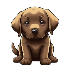 Cute Puppy Digital Sticker. Generative AI