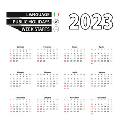 2023 calendar in Italian language, week starts from Sunday.