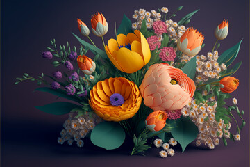 Obraz na płótnie Canvas Dipinto fiori. Ai generated