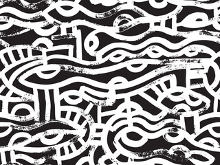 Noisy seamless pattern hand drawn with dry brush