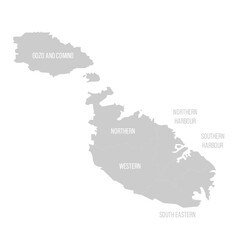 Malta political map of administrative divisions