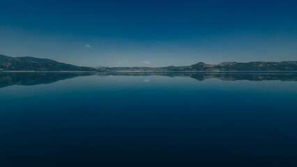 aerial view shot salda lake of burdur, turkey