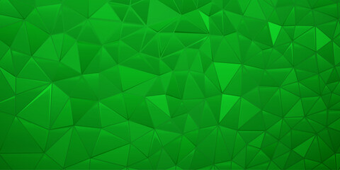 Abstract mosaic background of triangle plates in green colors