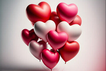 Fototapeta na wymiar valentine's day - romantic hearts with generative AI technology