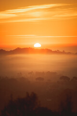 sunset in the mountains