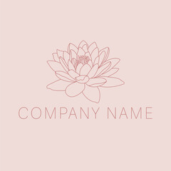 Lotus flower logo design. Line art lotus logotype.