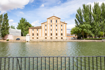 flour factory at Canal de Castilla dock - Ramal de Campos in Medina de Rioseco, province of...