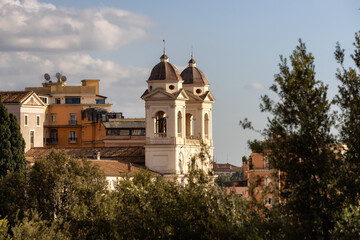 Buildings in Downtown City of Rome, Italy. Sunny Fall Season day.