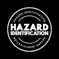 Hazard Identification text stamp, concept background
