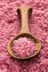 Exquisite red wine salt for seasoning in the spoon