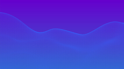 Dark background Blue Purple wave lines. Flowing blue waves design Abstract digital wave. Flow. Line Vector illustration for tech futuristic innovation concept modern Background Graphic design Space