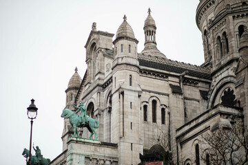 Detail shot of The Basilica of the Sacred Heart of Paris, Catholic Church, France
