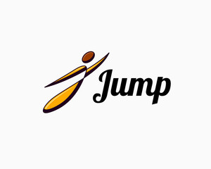 Abstract human jump health initial letter J logo symbol design template illustration inspiration