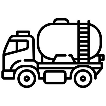 Outlined Water tanker truck  icon