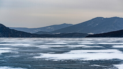 Fototapeta na wymiar Winter scenery in Songhua Lake Scenic Area, Jilin City, China