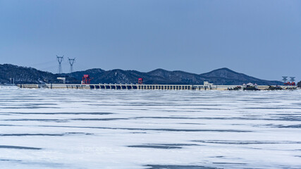Winter scenery in Songhua Lake Scenic Area, Jilin City, China