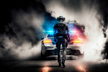 police officer in action. Generative AI