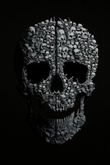 Skull consisting of many small skulls, Generative AI