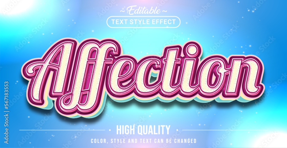 Poster Editable text style effect - Affection text style theme.
