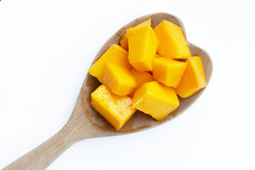 Tropical fruit, Mango  on white background. Top view