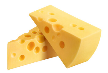 Delicious pieces of cheese cut out