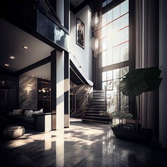 Modern interior, generative ai