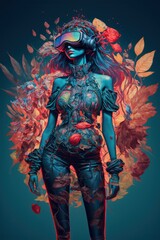 Fototapeta premium Virtual reality, Metaverse exploration, artistic concept.