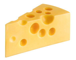Delicious piece of cheese cut out