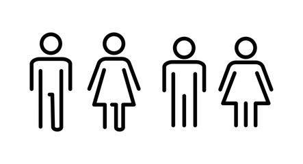 Man and woman icon vector illustration. male and female sign and symbol. Girls and boys