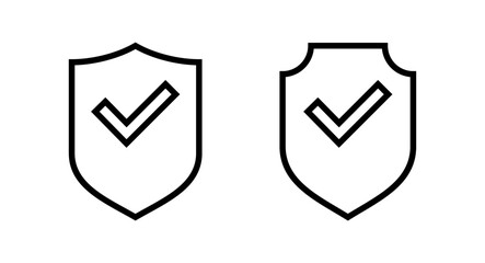 Shield check mark icon vector illustration. Protection approve sign. Insurance icon