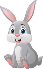Cute little rabbit cartoon sitting